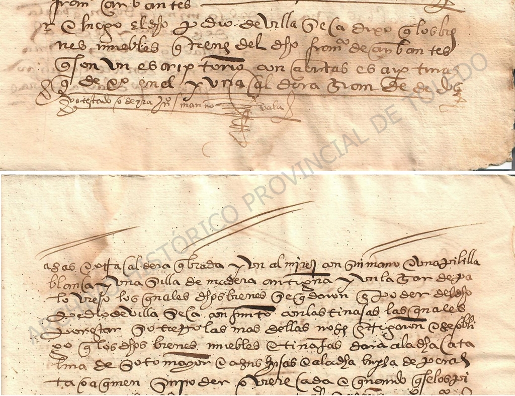 Dos imágenes parciales de sendos documentos manuscritos